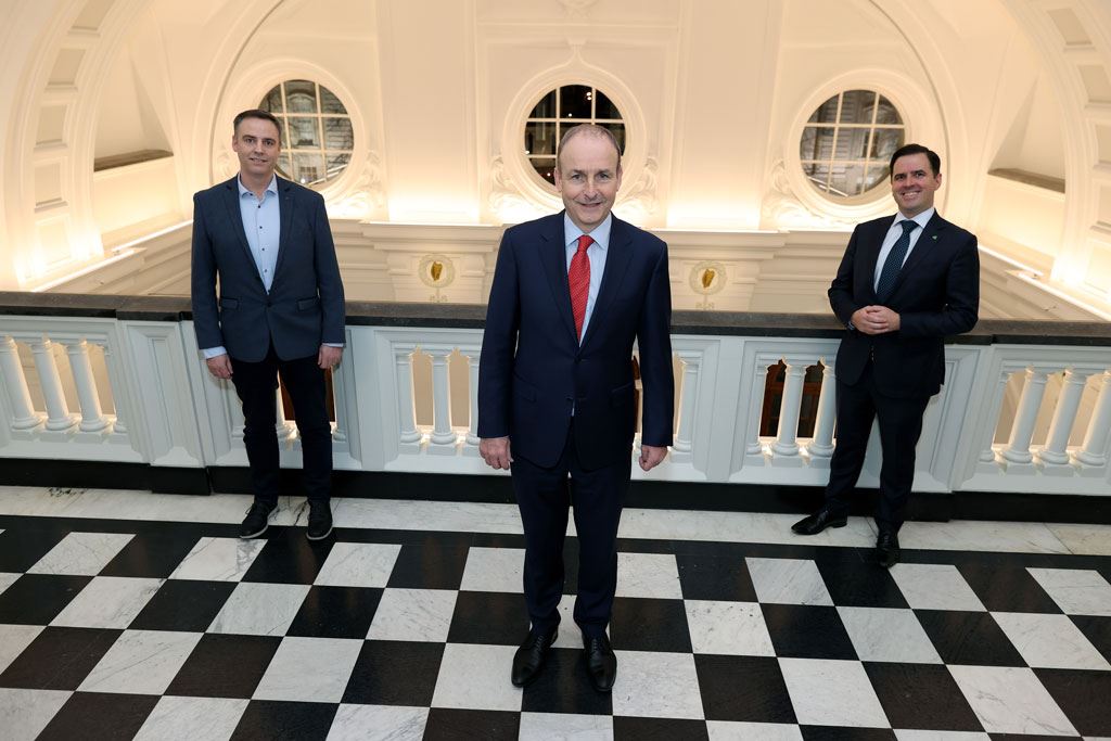 Cormac Keenan, Head of Trust & Safety at TikTok pictured with An Taoiseach and IDA CEO.